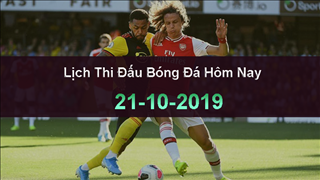 Lịch thi đấu - Lịch phát sóng bóng đá ngày hôm nay 21/10/2019