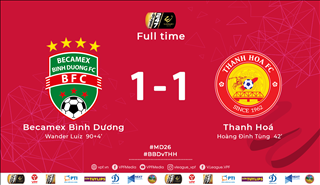 Video tổng hợp: Bình Dương 1-1 Thanh Hóa (Vòng 26 V-League 2019)