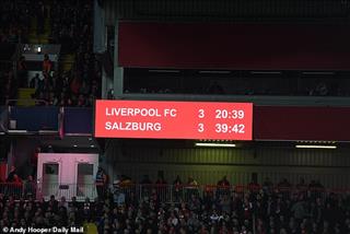 Hy hữu: Bảng tỷ số trên sân Anfield đã tiên đoán việc Liverpool bị gỡ hòa