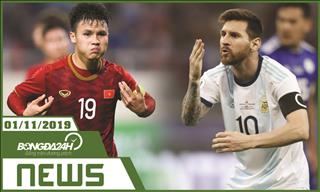 TIN NÓNG bóng đá tối nay 1/11: Messi trở lại ĐT Argentina, Quang Hải đấu Chanathip