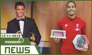 TIN NÓNG Bongda24h.vn hôm nay 13/11: Ronaldo mơ giành giải thưởng Nobel, Van Dijk lại được VINH DANH