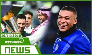 Tin nóng Bóng đá 24h sáng hôm nay 16/11/2019: Messi tỏa sáng, Real hết cửa chiêu mộ Mbappe