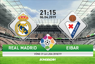 Nhận định Real Madrid vs Eibar (21h15 ngày 6/4): Trả nợ kẻ bàng quan