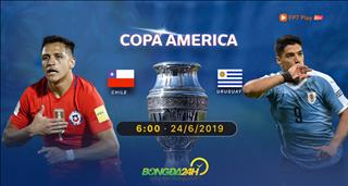 Xem trực tiếp Chile vs Uruguay lượt trận thứ 3 bảng C Copa America ở đâu ?
