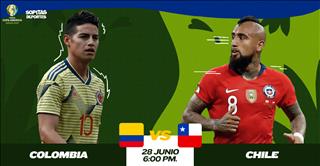 Xem trực tiếp Colombia vs Chile tứ kết Copa America trên kênh sóng nào ?