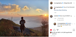 Tiền vệ Xuân Trường đăng ảnh bình minh trên núi