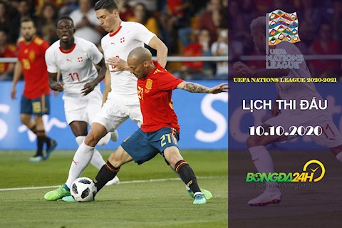 Lịch thi đấu UEFA Nations League 2020/21 tối và đêm nay 10/10