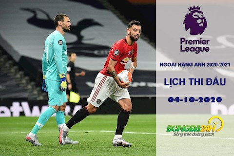 Lịch thi đấu Ngoại hạng Anh hôm nay 4/10/2020: MU chạm trán Tottenham