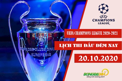 Lịch thi đấu Cúp C1 châu Âu - UEFA Champions League 2020/21 đêm nay 20/10