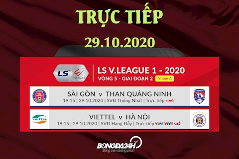 Trực tiếp V.League 2020 chiều tối nay 29/10: Trận derby thủ đô