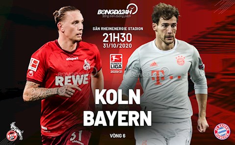 Nhận định bóng đá Cologne vs Bayern Munich 21h30 ngày 31/10 (Bundesliga 2020/21)
