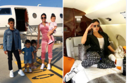 Bạn gái đi phát quà Giáng sinh bằng... phi cơ riêng của Ronaldo