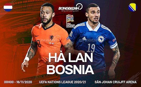 Nhận định bóng đá Hà Lan vs Bosnia 0h00 ngày 16/11 (UEFA Nations League 2020/21)