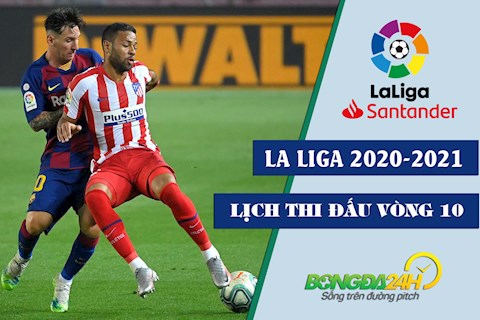 Lịch thi đấu bóng đá TBN: Vòng 10 La Liga 2020/2021 mới nhất