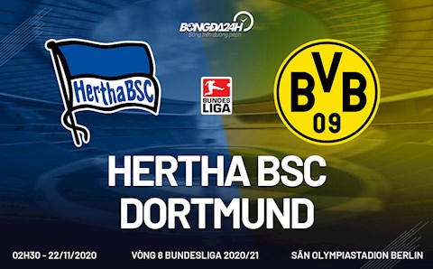 Nhận định bóng đá Hertha Berlin vs Dortmund 2h30 ngày 22/11 (Bundesliga 2020/21)