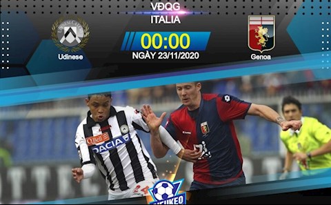 Nhận định bóng đá Udinese vs Genoa 0h00 ngày 23/11 (Serie A 2020/21)
