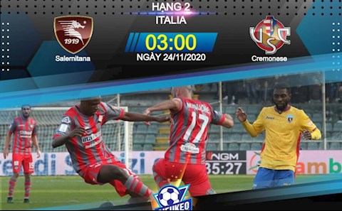 Nhận định bóng đá Salernitana vs Cremonese 3h00 ngày 24/11 (Hạng 2 Italia 2020/21)