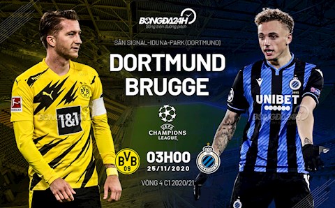 Nhận định bóng đá Dortmund vs Club Brugge 3h00 ngày 25/11 (UEFA Champions League 2020/21)