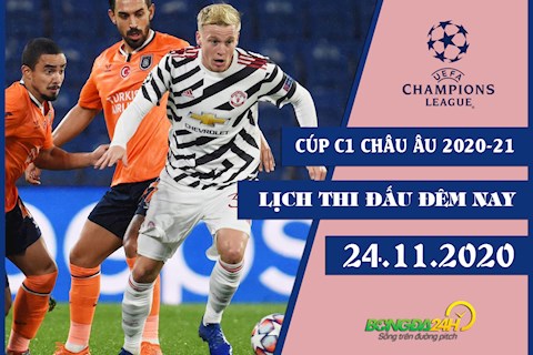 Lịch thi đấu Cúp C1 châu Âu 2020-21 đêm nay 24/11