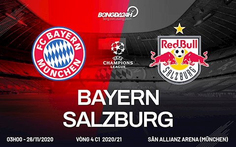 Nhận định bóng đá Bayern Munich vs Salzburg 3h00 ngày 26/11 (UEFA Champions League 2020/21)