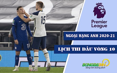 Lịch thi đấu vòng 10 Ngoại hạng Anh 2020/2021 mới nhất