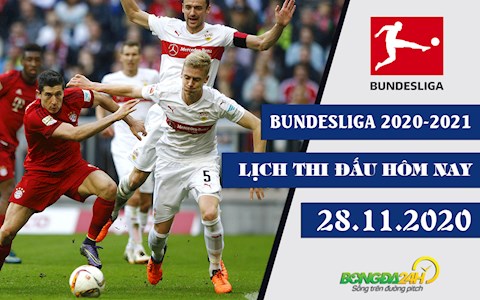 Lịch thi đấu bóng đá Đức Bundesliga 2020/21 hôm nay 28/11