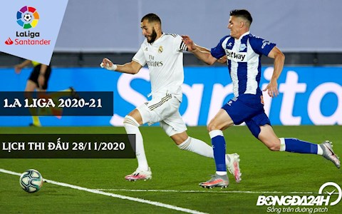 Lịch thi đấu bóng đá TBN La Liga 2020-21 hôm nay 28/11