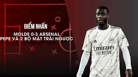 Molde 0-3 Arsenal: Nicolas Pepe và 2 bộ mặt trái ngược