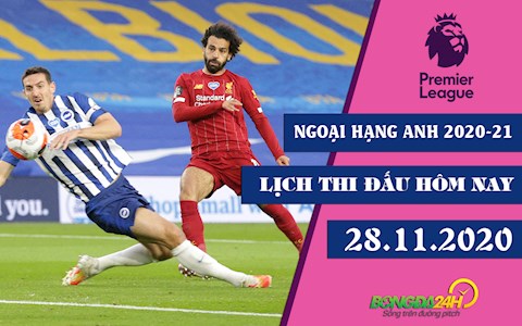 Lịch thi đấu Ngoại hạng Anh/Premier League 2020-2021 hôm nay 28/11