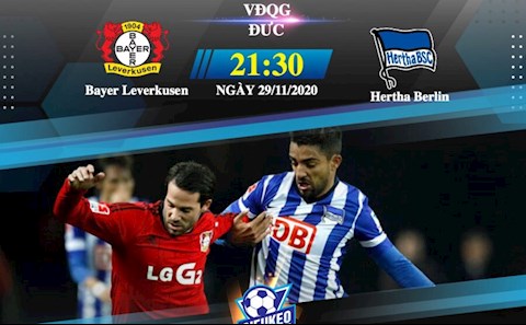 Nhận định bóng đá Leverkusen vs Hertha Berlin 21h30 ngày 29/11 (Bundesliga 2020/21)