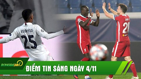 ĐIỂM TIN SÁNG 4/11: Jota lập Hattrick, Liverpool đè bẹp Atalanta; Real thắng nghẹt thở Inter Milan