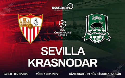 Nhận định bóng đá Sevilla vs Krasnodar 3h00 ngày 5/11 (UEFA Champions League 2020/21)