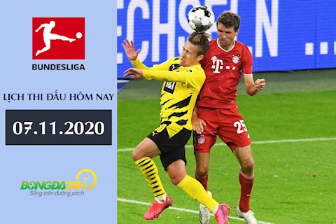 Lịch thi đấu Bundesliga mới nhất ngày hôm nay 7/11/2020