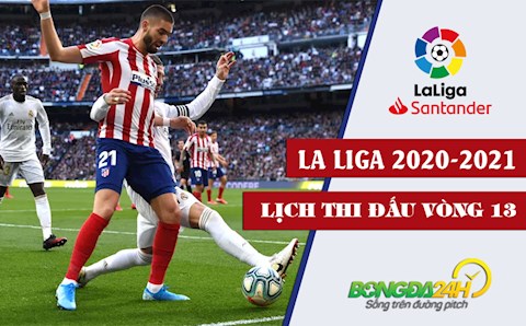Lịch thi đấu vòng 13 La Liga 2020/2021 : Derby thành Madrid