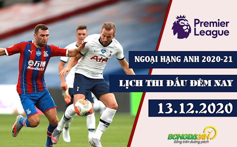 Lịch thi đấu Ngoại hạng Anh tối và đêm nay 13/12/2020 mới nhất