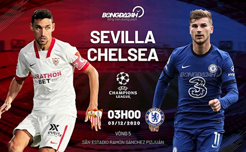 Nhận định Sevilla vs Chelsea (3h00 ngày 3/12): Phân ngôi đầu bảng