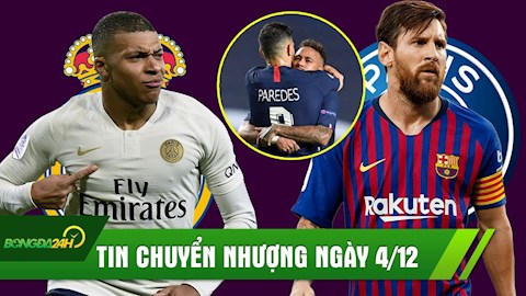 TIN CHUYỂN NHƯỢNG 4/12: Real dùng bom xịt đổi Mbappe; Sao PSG thả thính Messi