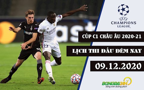 Lịch thi đấu Cúp C1 châu Âu - UEFA Champions League 2020/2021 đêm nay 9/12