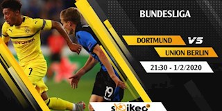 Nhận định bóng đá Dortmund vs Union Berlin 21h30 ngày 1/2 (Bundesliga 2019/20)