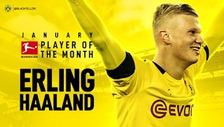 Đá 1 tiếng ghi 5 bàn, Haaland xuất sắc nhất Bundesliga tháng 1/2020