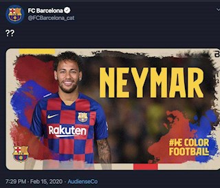 Trang chủ Barcelona bất ngờ thông báo chiêu mộ Neymar