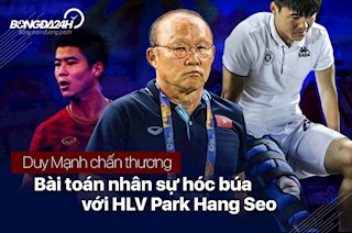 Duy Mạnh chấn thương và bài toán nhân sự hóc búa với HLV Park Hang Seo