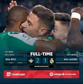Link xem video bóng đá Real Betis vs Real Madrid kết quả 2-1 rạng sáng nay