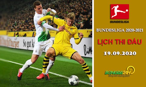 Lịch thi đấu, lịch phát trực tiếp Bundesliga hôm nay 19/9/2020