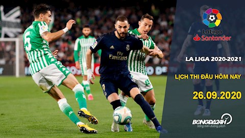 Lịch thi đấu bóng đá TBN La Liga 2020/21 hôm nay 26/9