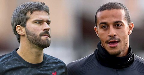 Sốc: Alisson và Thiago Alcantara có thể lỡ đại chiến Arsenal