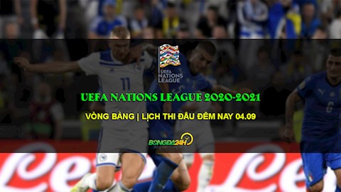 Lịch thi đấu UEFA Nations League 2020/2021 đêm nay 4/9