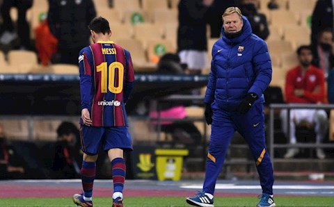 Nhận thẻ đỏ vì đánh nguội, Messi vẫn được HLV Koeman bênh chằm chặp