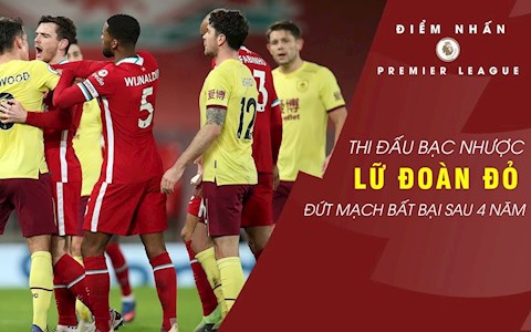 Điểm nhấn Liverpool 0-1 Burnley: Màn trình diễn đáng thất vọng của hàng công