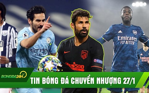 TIN BÓNG ĐÁ CHUYỂN NHƯỢNG 27/1: Costa trở lại NHA; Man City chiếm ngôi đầu; Arsenal lên top 8